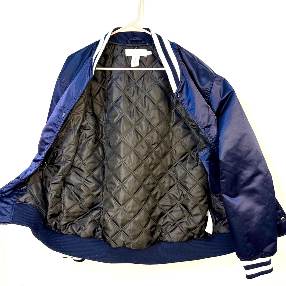 H&M Cleveland Blue Varsity Bomber Jacket with Red C Patch ~ Like New Excellent - Picture 3 of 9